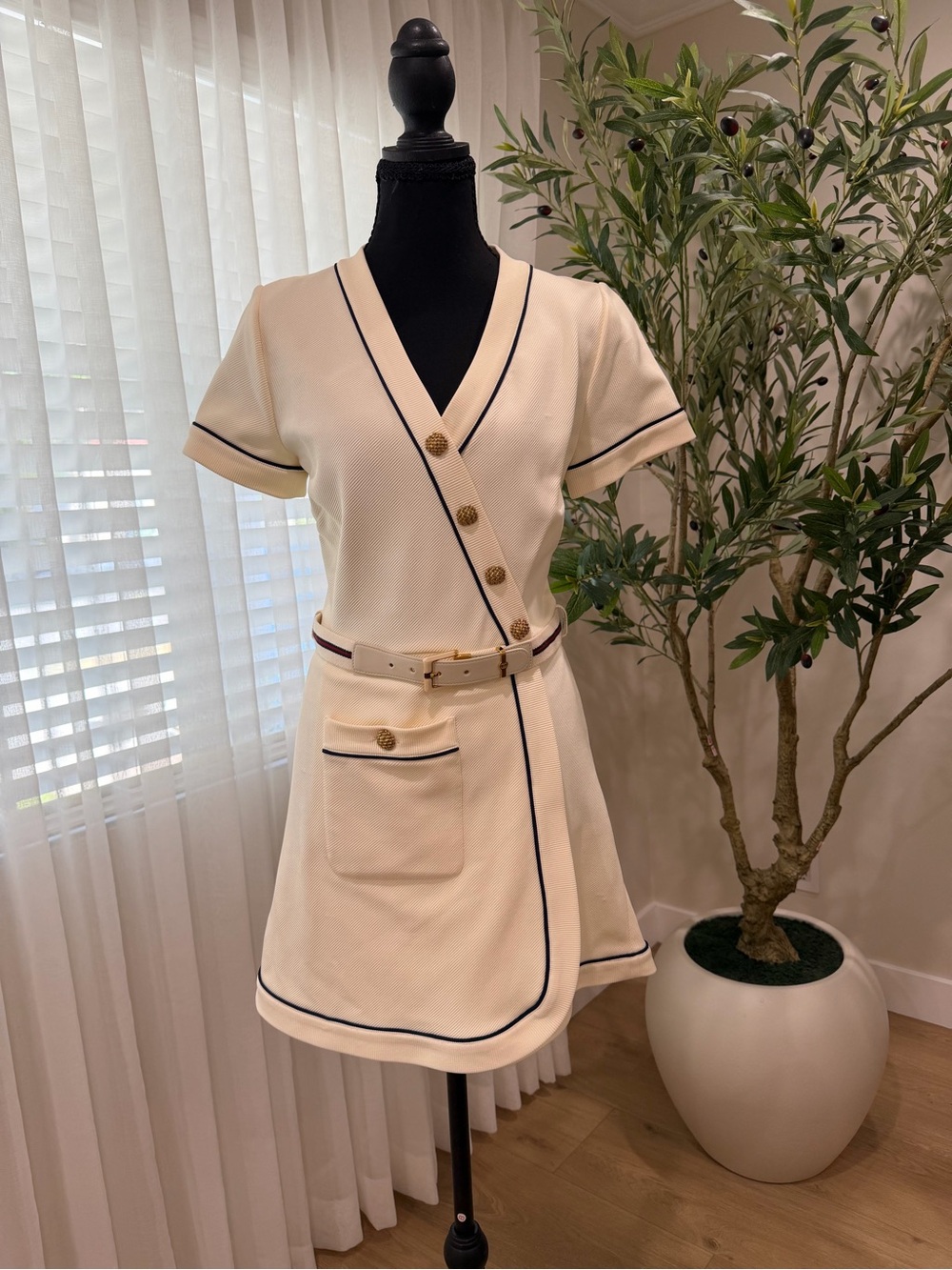 NWT - AUTHENTIC GUCCI TRIMMED JERSEY MINI DRESS